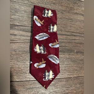 Endangered Species  Men's Tie Necktie Animals Turtle Penguin Novelty Made in USA